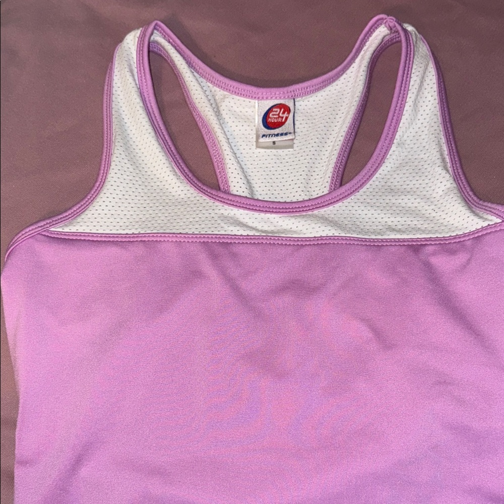 Zumba Fitness Lavender and White Tank Top